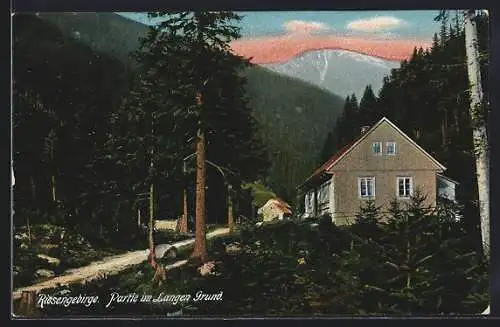 AK Langer Grund /Riesengebirge, Ortspartie