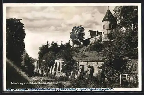 AK Neuburg a. d. Donau, An der Stadtmauer