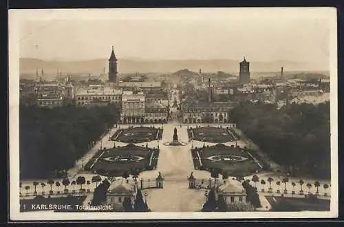 AK Karlsruhe, Totalansicht mit Schloss