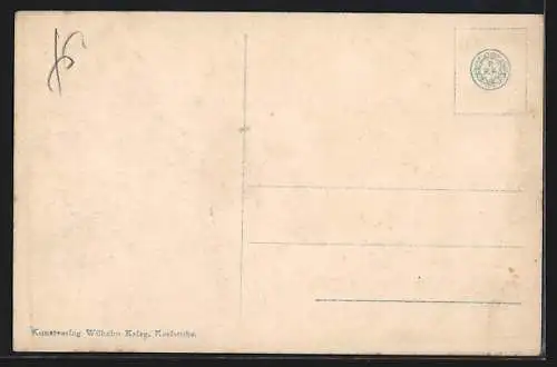 AK Karlsruhe, Totalansicht mit Schloss