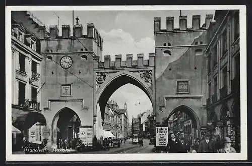 AK München, Karlstor mit Strassenbahn