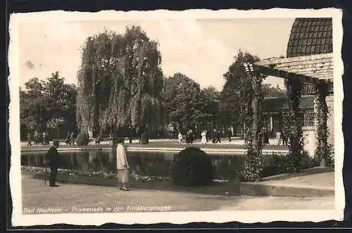 AK Bad Nauheim, Promenade in den Trinkkuranlagen