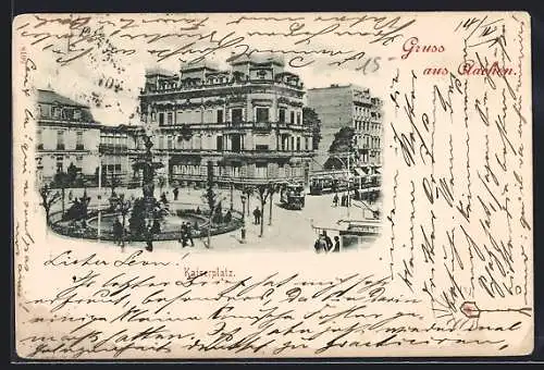 AK Aachen, Brunnen auf dem Kaiserplatz