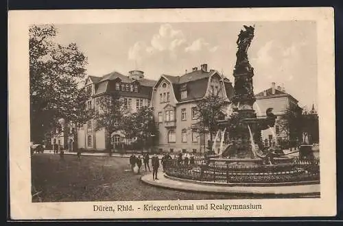 AK Düren, Kriegerdenkmal und Realgymnasium