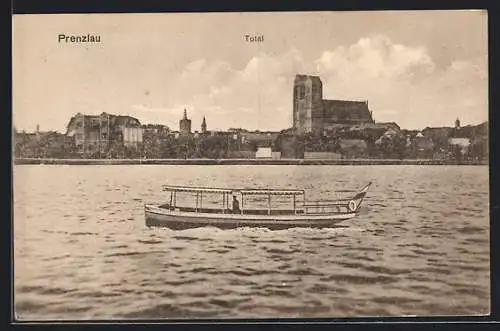 AK Prenzlau, Teilansicht übers Wasser hinweg