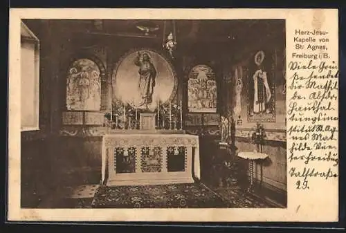 AK Freiburg i. B., Herz-Jesu-Kapelle von St. Agnes