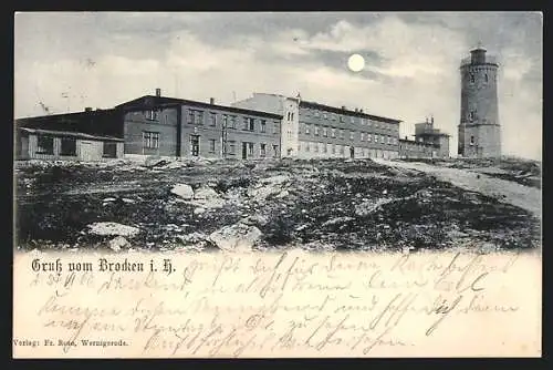 AK Brocken i.H., Brockenhotel und Aussichtsturm
