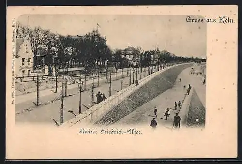 AK Köln, Passanten am Kaiser Friedrich-Ufer