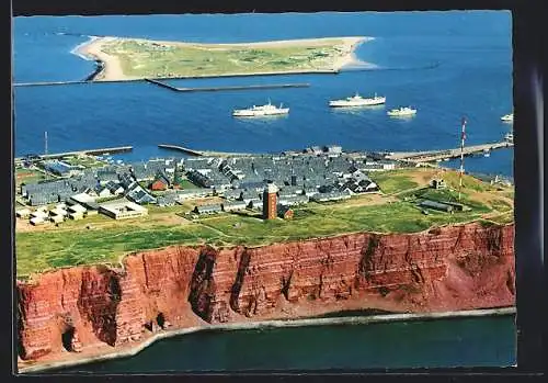 AK Helgoland, Blick von Westen auf Oberland und Düne