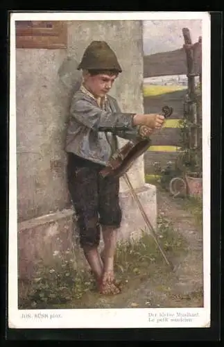 Künstler-AK Josef Süss: Kleiner Musikant mit Geige