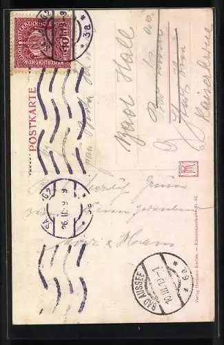 Künstler-AK Edward Theodore Compton: Salzburg, Festung Hohensalzburg und Kajetanerplatz