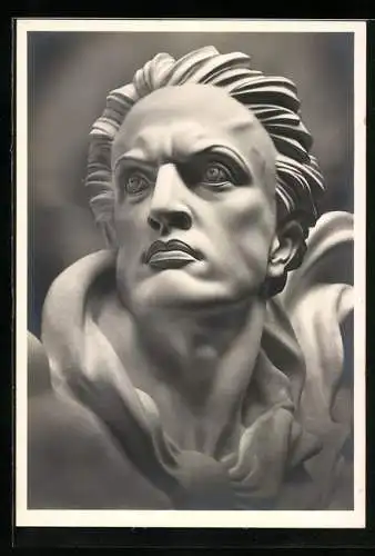 Künstler-AK Arno Breker: Der Wächter, Kopf, Steinfigur
