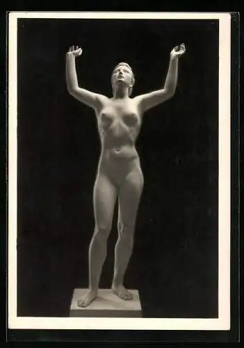 Künstler-AK Arno Breker: Eos, Frau in Aktpose, Statue