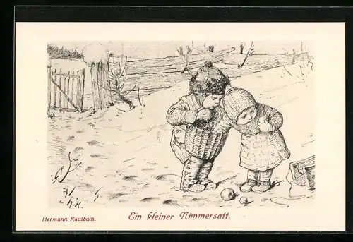 Künstler-AK Hermann Kaulbach: Ein kleiner Nimmersatt