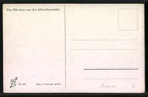 Künstler-AK Hans Boettcher: Menschen klettern Treppe der Altweibermühle hoch