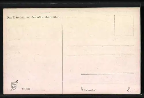 Künstler-AK Hans Boettcher: Altweibermühle mit Heirats-Büro und Abteilung für Herren