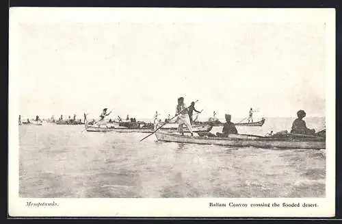 AK Mesopotamia, Ballam Convoy crossing the flooded desert