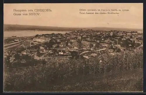 AK Sistov, Total-Ansicht des oberen Stadtteiles