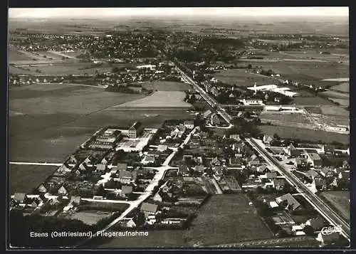 AK Esens /Ostfriesland, Ortsansicht vom Flugzeug aus