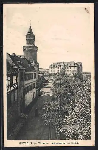 AK Idstein im Taunus, Schlossstrasse und Schloss