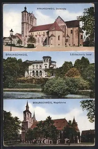 AK Braunschweig, Domkirche, Löbbecker`s Insel und Magnikirche