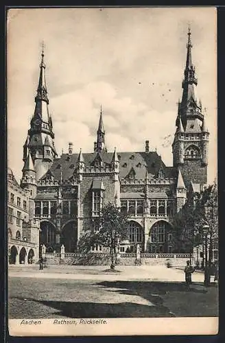 AK Aachen, Rathaus, Rückseite
