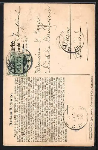 AK Aachen, Rathaus, Rückseite