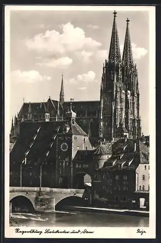 AK Regensburg, Brückentor und Dom