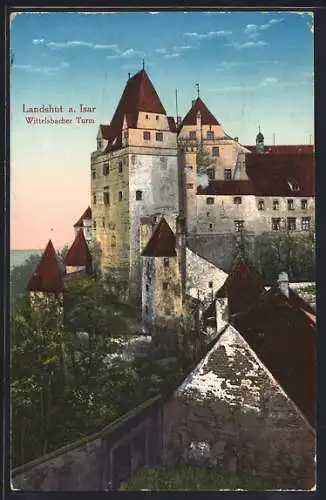 AK Landshut a. Isar, Blick auf den Wittelsbacher Turm