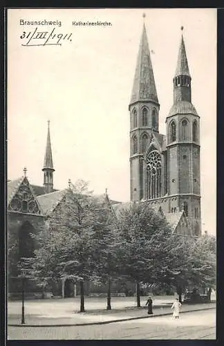 AK Braunschweig, Katharinenkirche, Aussenansicht