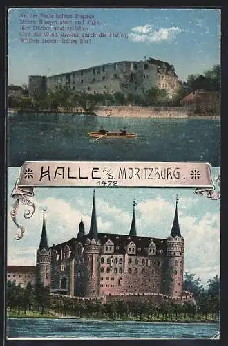 AK Halle a. S., Ansichten der Moritzburg