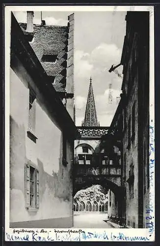 AK Freiburg i. Br., Partie in der Turmstrasse