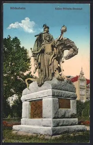 AK Hildesheim, Blick auf das Kaiser-Wilhelm-Denkmal