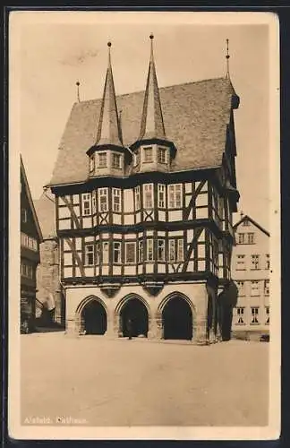 AK Alsfeld in Hessen, vor dem alten Rathaus