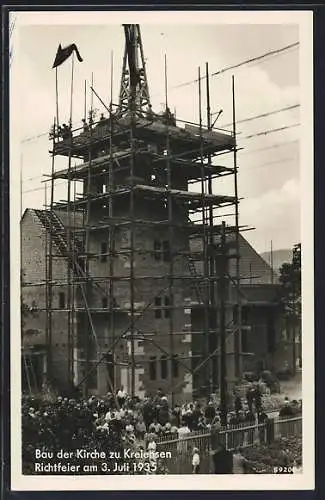 AK Kreiensen, Bau der Kirche, Richtfeier 1935