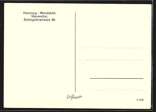 AK Hamburg-Marienthal, Blick auf die Villa, Schlageterstrasse 60