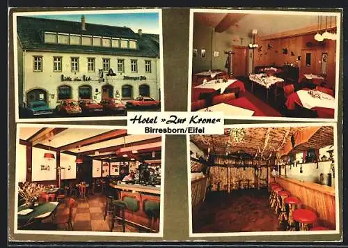 AK Birresborn /Eifel, Hotel zur Krone T. Hermanns, mit Kellerbar