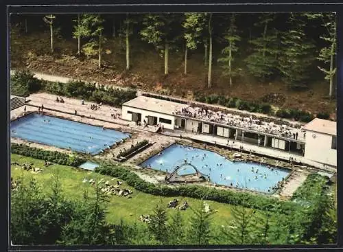 AK Kyllburg /Eifel, Schwimmbad aus der Vogelschau