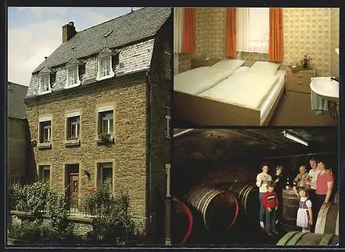 AK Neef /Mosel, Pension-Weingut W. Müller, Neue Kirchstrasse 3, mit Weinkeller