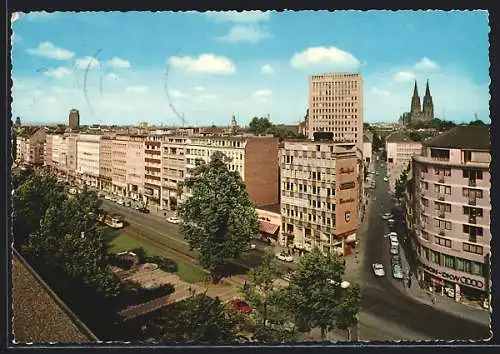 AK Köln-Neustadt, Kaiser-Wilhelm-Ring mit Domblick aus der Vogelschau