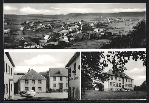 AK Olzheim /Eifel, Ortspartie mit Gasthaus, Gesamtansicht