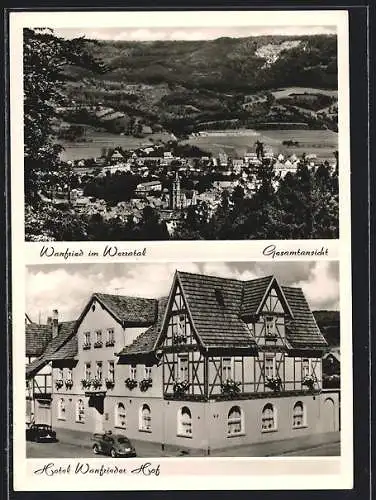 AK Wanfried im Werratal, Panorama & Hotel Wanfrieder Hof