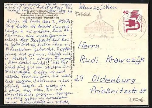 AK Bad Kissingen, Der Heiligenhof, Staats- u. Heimatpolitische Bildungsstätte Sudetendeutsches Sozialwerk e.V.