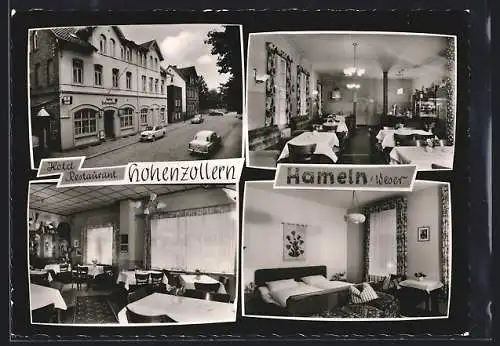 AK Hameln /Weser, Hotel-Restaurant Hohenzollern M. Dutschke, Scharnhorststrasse 9/11
