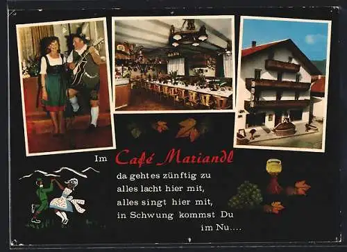 AK Lam /Bayerischer Wald, Cafe Mariandl, Arberstrasse 9, mit Musikanten
