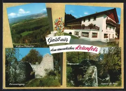 AK Leienfels /Pottenstein, Gasthof-Pension zur Burgruine Fam. Zitzmann, Ruine