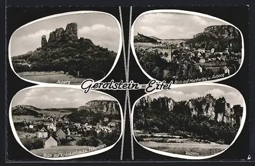 AK Gerolstein /Eifel, Auberg, Hustley, Blick auf Krankenhaus und Dolomiten