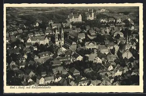 AK Werl, Ortsansicht mit Basilika