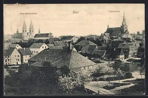 AK Werl, Teilansicht mit Propsteikirche und Neuer Wallfahrtskirche