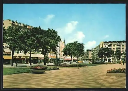 AK Braunschweig, Strasse Bohlweg mit Geschäften und Strassenbahn